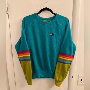 Aviator Nation Rainbow Stripe Sweatshirt - Size S